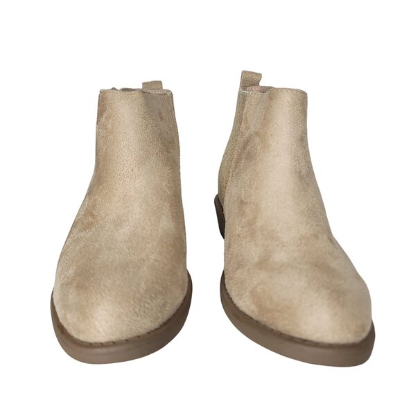 Toddler Girls' Tan Suede & Glitter Ankle Boots booties With Side Zipper size 1 - Picture 2 of 12